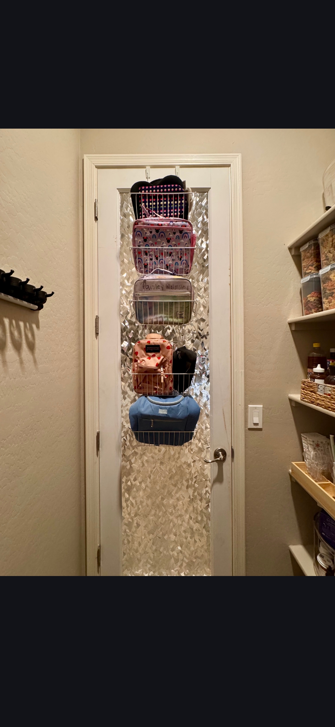 Door Storage — Bags & Lunchboxes